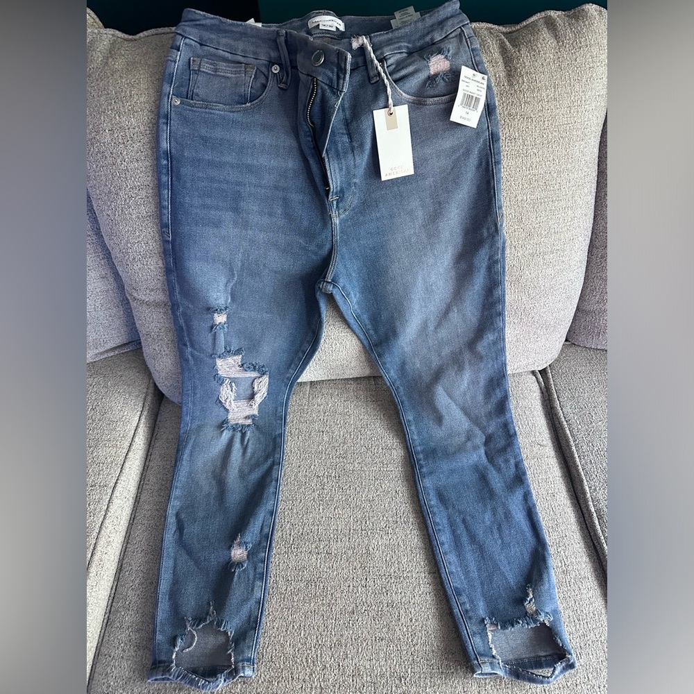 Good American Good Waist Crop, Size 14